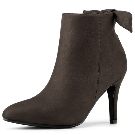 Allegra K - Pointed Toe Stiletto Heel Ankle Boots