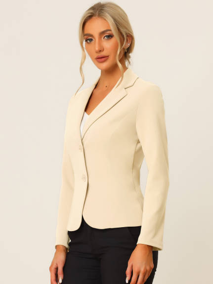 Allegra K- Lapel Collar Stretchy Jacket Suit Blazer