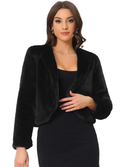 Allegra K- veste en fausse fourrure ouverte