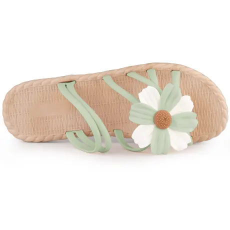 Allegra K - Espadrille Sunflower Beach Flat Slides Sandals