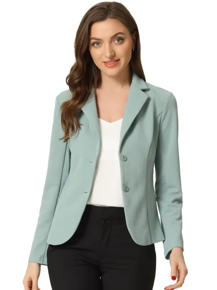 Allegra K- Lapel Collar Stretchy Jacket Suit Blazer