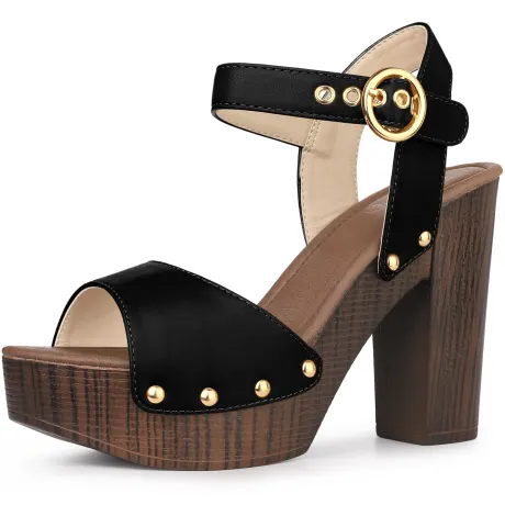 Allegra K - Platform Slingback Chunky Heeled Sandals