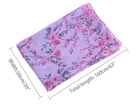 Allegra K- Floral Chiffon Long Scarf Wrap Shawl