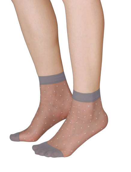 Allegra K- Women's Dots Ankle Length Sheer Socks 10 Pairs