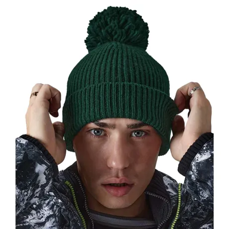 Beechfield - Engineered Knit Ribbed Pom Pom Beanie