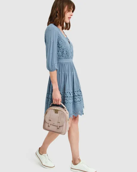 Belle & Bloom Sweet Talk Eyelet Mini Dress