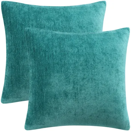 PiccoCasa- ensemble de 2 housses d’oreiller Chenille Soft hydrofuge 16x16 pouces