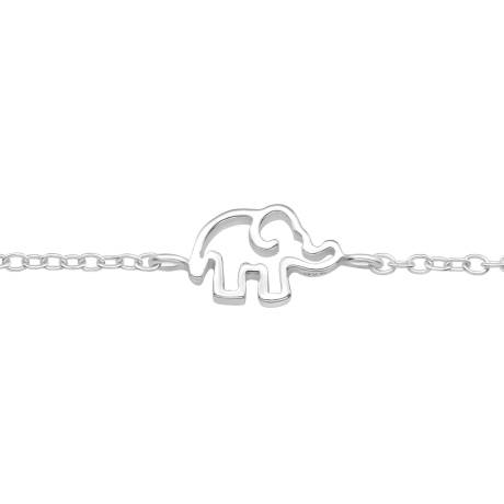 Sterling Silver Dainty Elephant Anklet - Ag Sterling