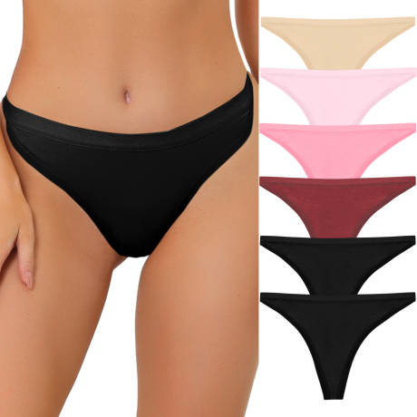 Allegra K- Packs G-String Panties Hi-Cut Thongs