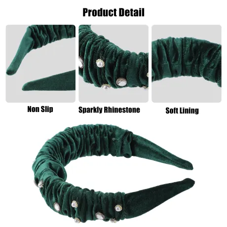 Unique Bargains - Rhinestone Glitter Padded Plush Headband