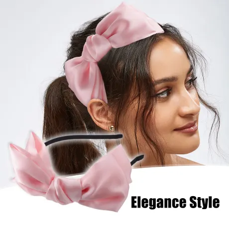 Unique Bargains - Satin Bow Knot Headband Fashion Hairband