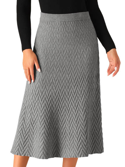 Allegra K - Stretchy Sweater A-Line Midi Skirt