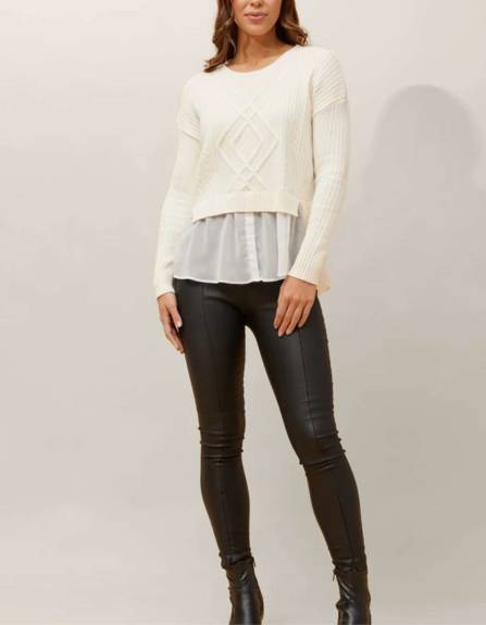 Annick - Ophelia Faux Layered Knit Sweater Shirt Effect