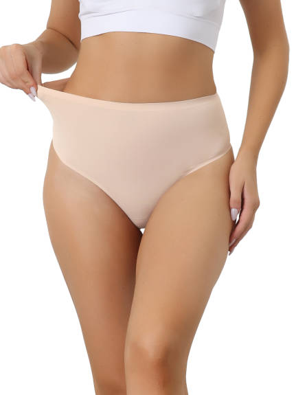 Allegra K- High Waist G-String Thongs Tummy Control Panties