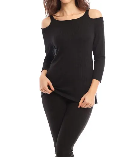 french kyss - Leah Open Shoulder Top
