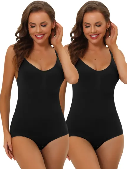 Allegra K- Bodysuit Thong Tummy Control Shapewear Pack