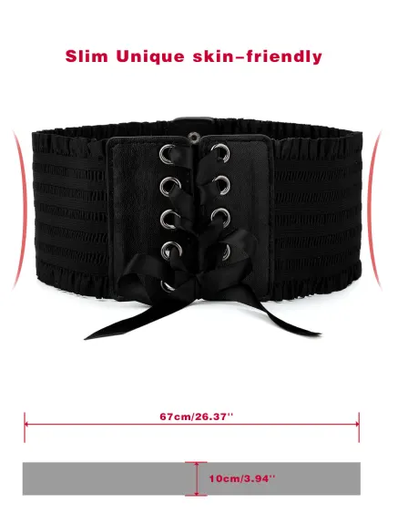 Allegra K- Wide Elastic Stretchy Waist Belt