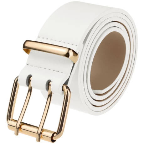 Unique Bargains- Unisex Double Grommet PU Leather Metal Buckle Belt