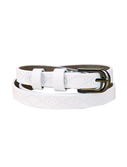 Allegra K- Embossed Diamond Pattern Slender Waist Belt