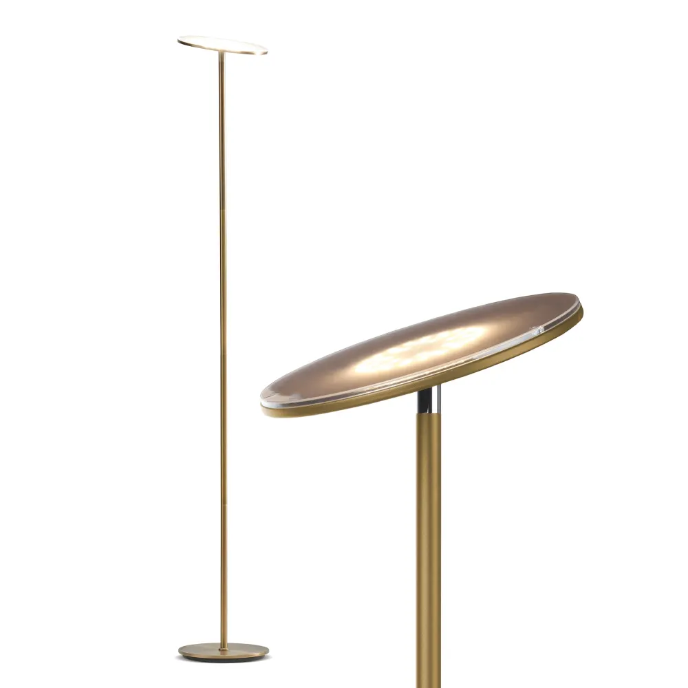 Sky Flux Led Torchiere Floor Lamp With Adjustable Head And 3 Color Temperature Options