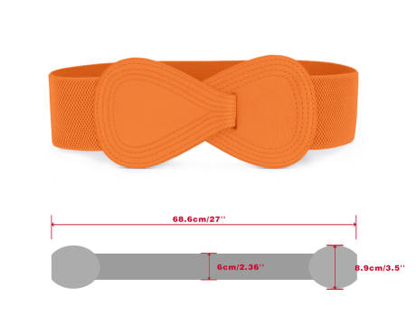 Allegra K- Interlock 8-Shaped Buckle Elastic Belt