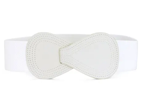 Allegra K- Interlock 8-Shaped Buckle Elastic Belt