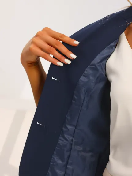Allegra K- 2 Piece Suit Set Short Sleeve Blazer Jacket Pencil Skirt