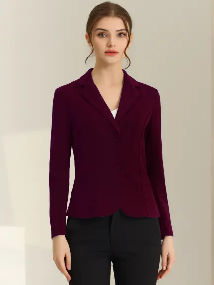 Allegra K- Lapel Collar Stretchy Jacket Suit Blazer