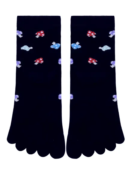 Allegra K- Women's Mushrooms Pattern Ankle Length Toe Socks