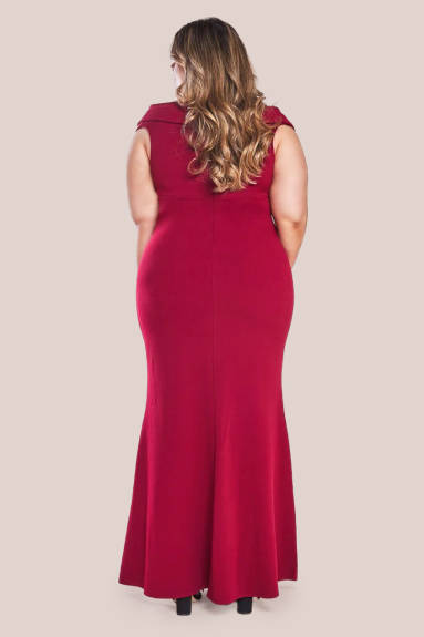 Goddiva - Front Wrap Off The Shoulder Maxi Dress - Plus size