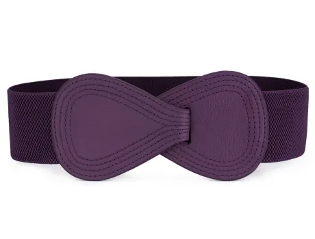 Allegra K- Interlock 8-Shaped Buckle Elastic Belt