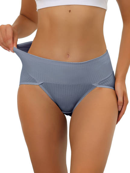 Allegra K- Ribbed High Waist Tummy Control Underwear