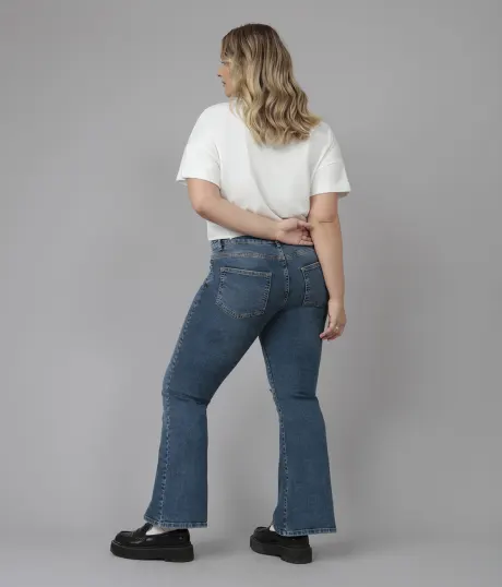 Lola Jeans BRADLY-DIS Mid Rise Flare Jeans (Plus Size)