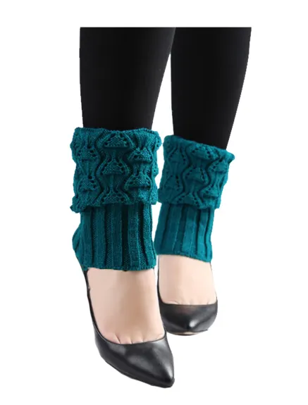 Allegra K- Knee Length Ribbed Knitted Leg Warmers