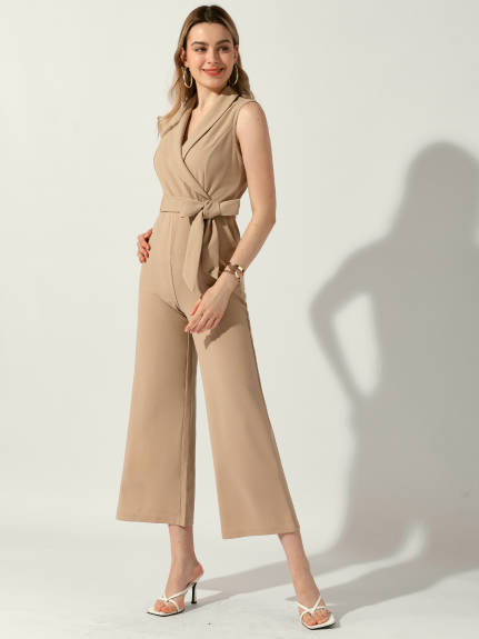 Allegra K - Sleeveless High Waist Jumpsuit Romper