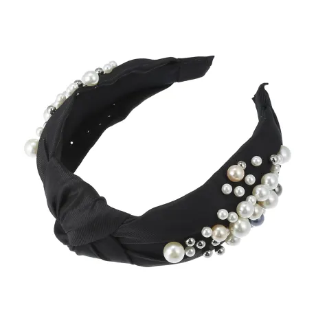 Unique Bargains - Faux Pearl Bead Fashion Knotted Headband