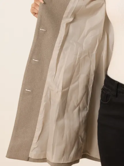 Allegra K - Manteau long à simple boutonnage et col en V