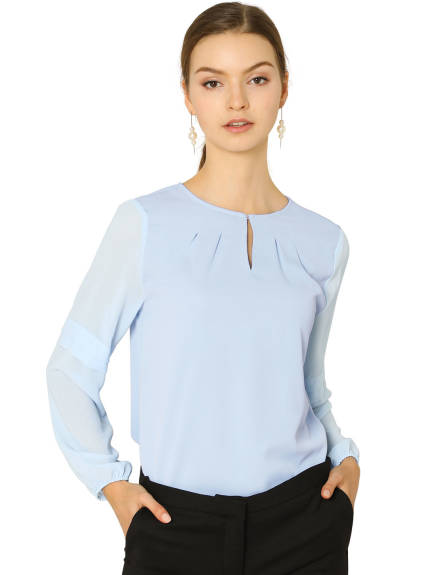 Allegra K- Long Sleeve Work Blouse Pack, White Combo 2