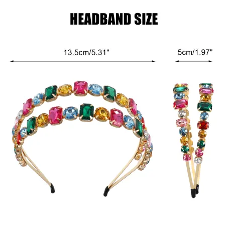 Unique Bargains - Colorful Faux Crystal Hairband