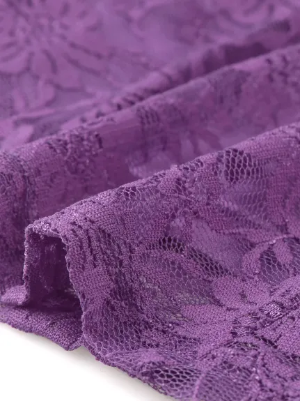 Allegra K- Lace Floral Crochet Round Neck Sleeveless Peplum Blouse