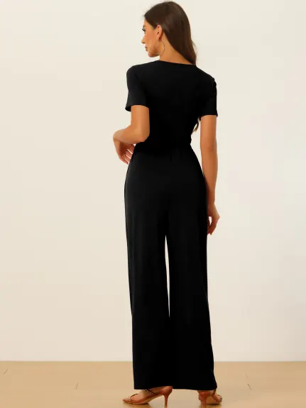 Allegra K - Crop Top with Wide Leg Pants Summer Outfits