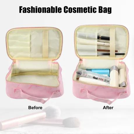 Unique Bargains- Travel Marble Make Up Bag Brush Organizer