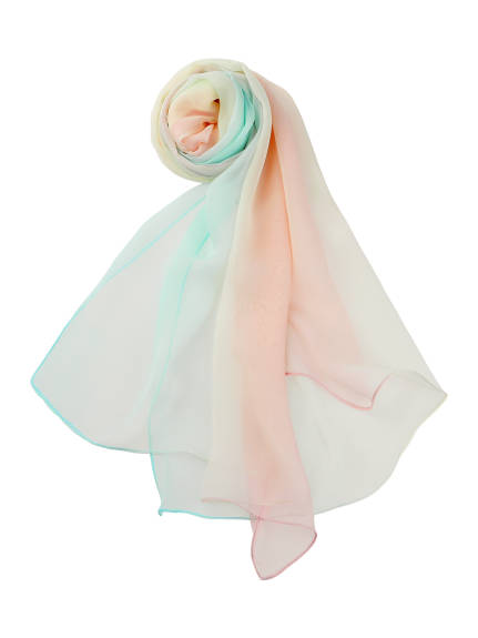 Allegra K- Chiffon Gradient Color Long Wrap Scarf