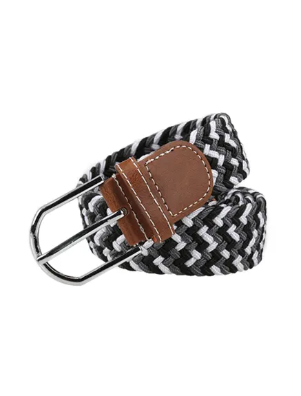 Unique Bargains- Unisex Canvas Elastic Fabric Woven Stretch Braided Belt