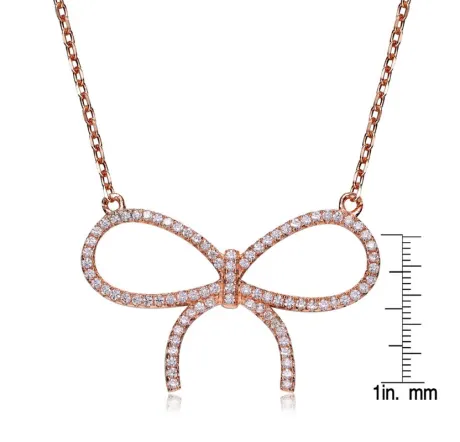 Collier Genevive en argent sterling avec ruban de zircone cubique coloré