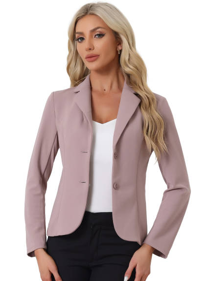 Allegra K- Lapel Collar Stretchy Jacket Suit Blazer