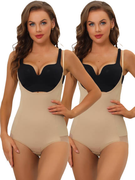 Allegra K - Open Bust Leotard Bodysuit Pack