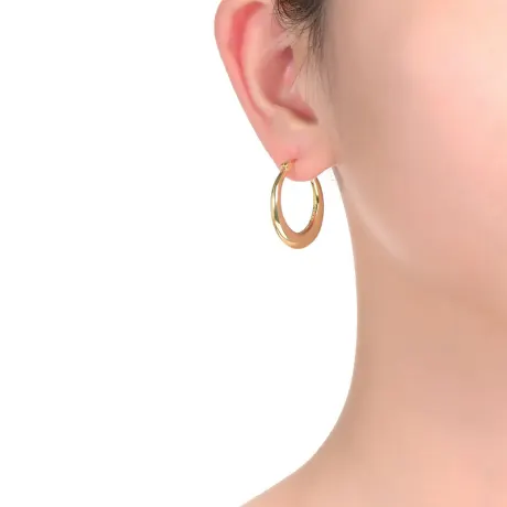 Rachel Glauber 14K Gold Plated Large Hoop Earrings