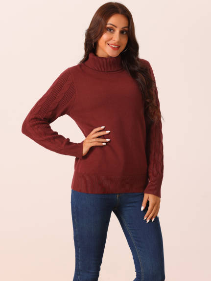 Allegra K - High Neck Casual Pullover Sweater