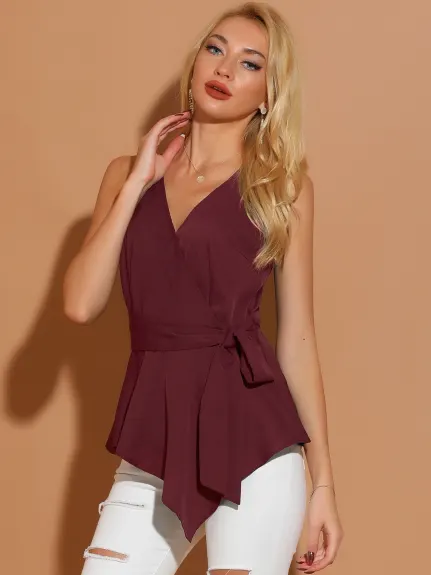 Allegra K- Satin Spaghetti Strap Top